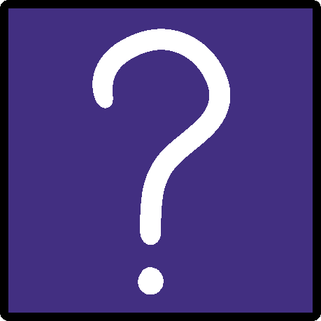 A purple square with a white question mark on it.